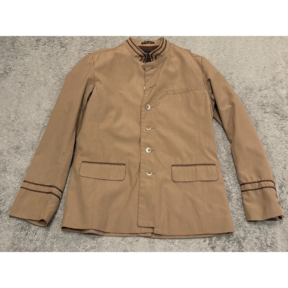 Hawkings McGill Blazer Jacket Womens Large Tan Button Front Casual Preppy